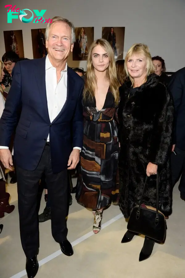 Cara Delevingne with her parents