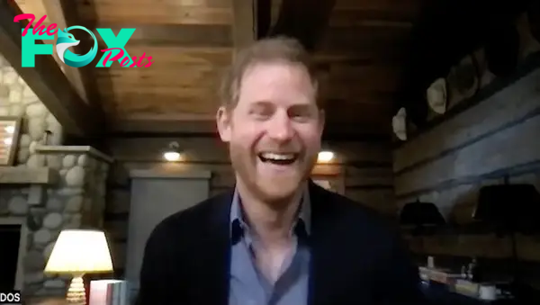 Prince Harry speaking to winners of the Diana Legacy Awards via video.