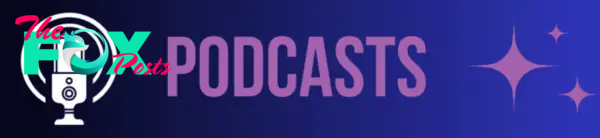 Podcasts logo with a microphone and stars.
