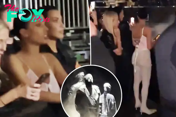 Kim Kardashian hangs out with Bianca Censori at Kanye West's album listening party
