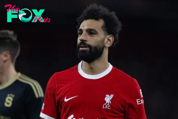 LIVERPOOL, ENGLAND - Thursday, March 14, 2024: Liverpool's Mohamed Salah during the UEFA Europa League Round of 16 2nd Leg match between Liverpool FC and AC Sparta Praha at Anfield. (Photo by David Rawcliffe/Propaganda)