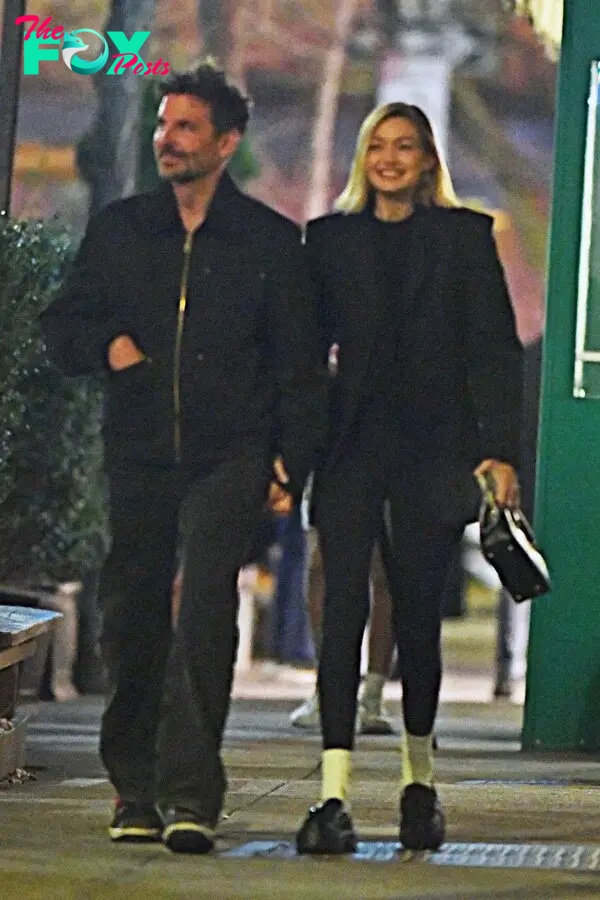 Gigi Hadid and Bradley Cooper at Via Carota. 