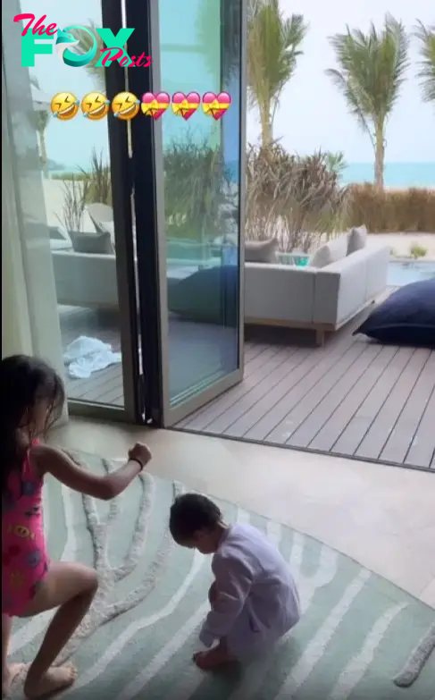 Cristiano Ronaldo's kids at The St. Regis Red Sea Resort.