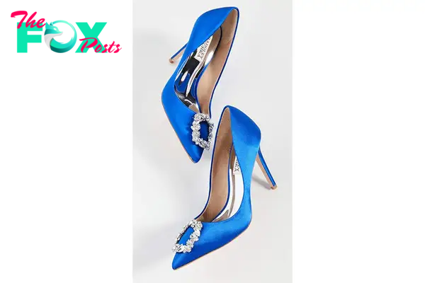 sparkly blue high heels