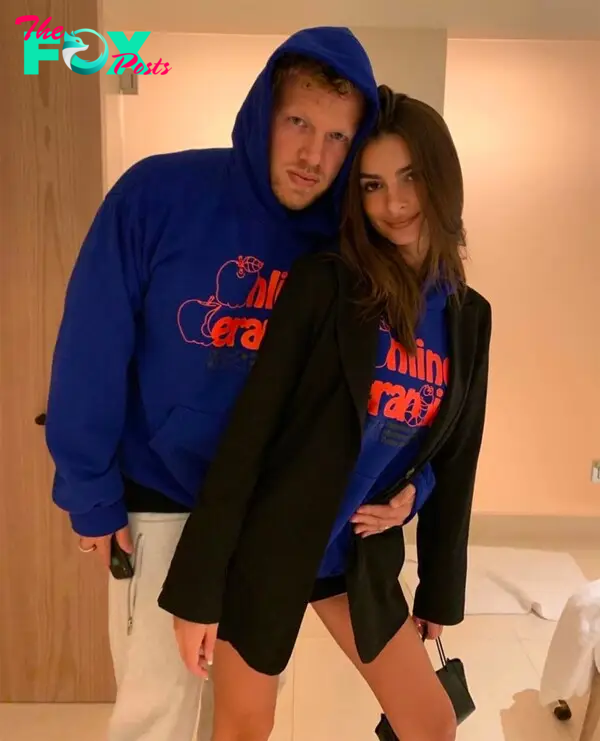 Emily Ratajkowski with Sebastian Bear-McClard. 