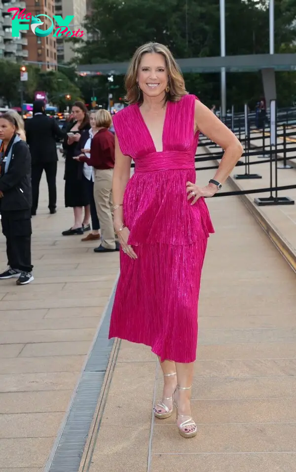 Hannah Storm in a pink dress at the New York City Ballet 2023 Fall Fashion Gala.