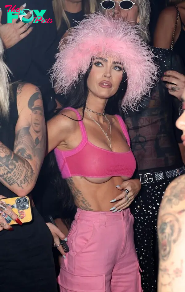 Megan Fox in a pink outfit