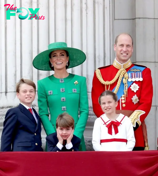 Prince William and Kate Middleton with their families