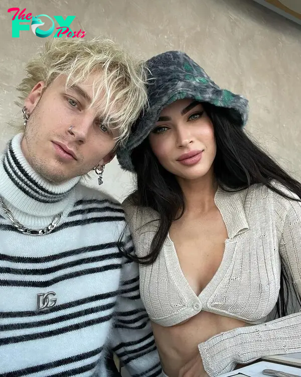 Machine Gun Kelly and Megan Fox selfie.