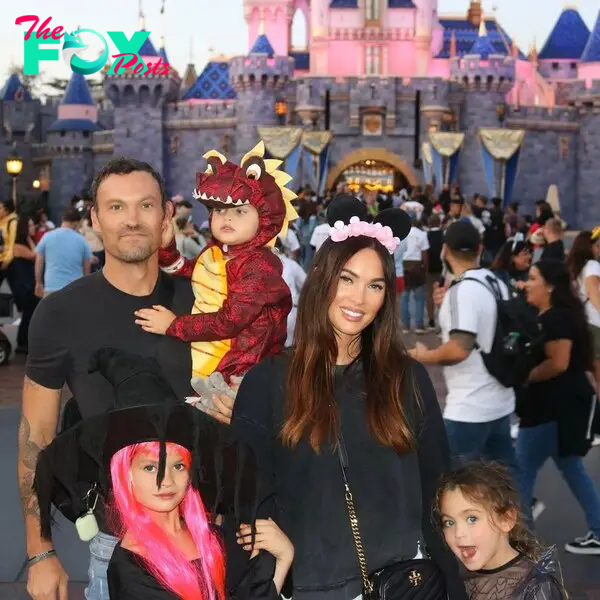 Megan Fox and Brian Austin Green with their kids.