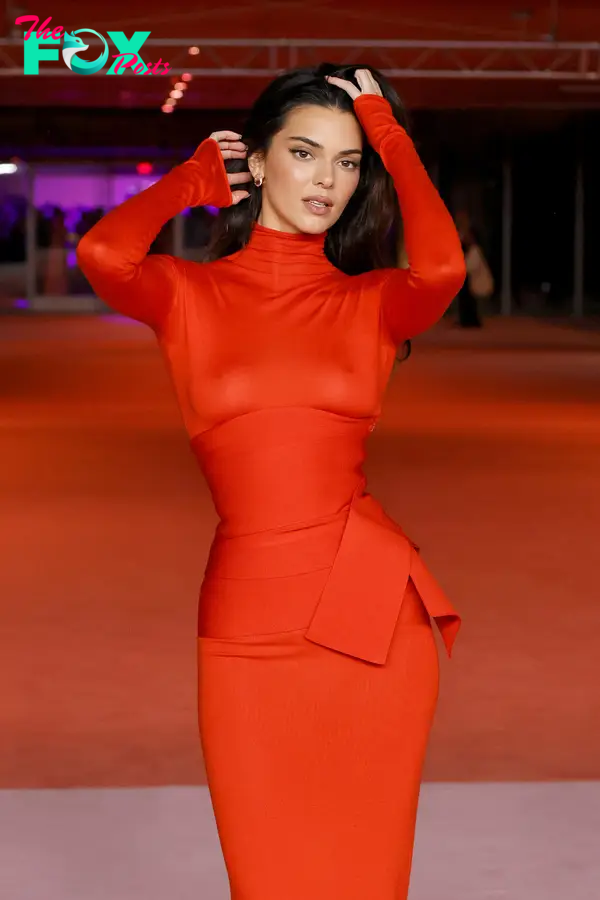 Kendall Jenner in a red dress
