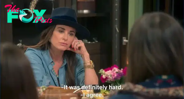 Kyle Richards  at the family dinner on "Buying Beverly Hills." 