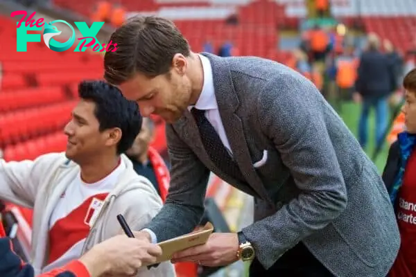 LIVERPOOL, ENGLAND - Saturday, October 14, 2017: Former Liverpool player Xabi Alonso before the FA Premier League match between Liverpool and Manchester United at Anfield. (Pic by David Rawcliffe/Propaganda)