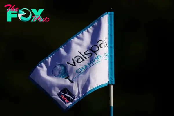 A pin flag is displayed on the 16th green during the first round of the Valspar Championship at Copperhead Course at Innisbrook Resort and Golf Club.