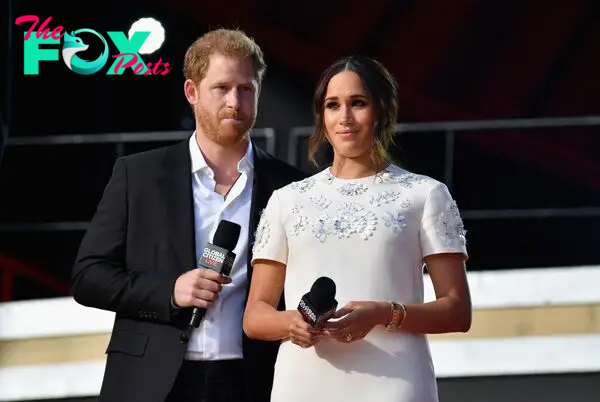 Prince Harry and Meghan Markle at the 2021 Global Citizen Live festival.