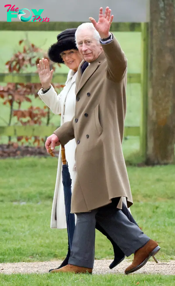 King Charles waving.