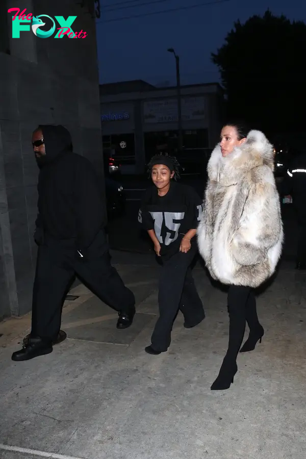 Kanye West, North West and Bianca Censori