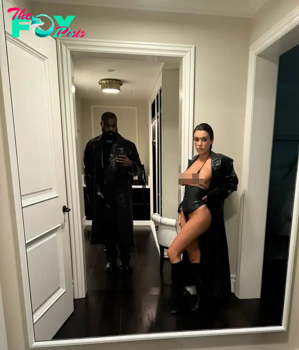 Bianca Censori wears a revealing outfit and Kanye West photographs her