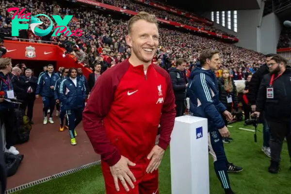 LIVERPOOL, ENGLAND - Saturday, March 23, 2024: Liverpool's Dirk Kuyt during the LFC Foundation match between Liverpool FC Legends and Ajax FC Legends at Anfield. (Photo by David Rawcliffe/Propaganda)