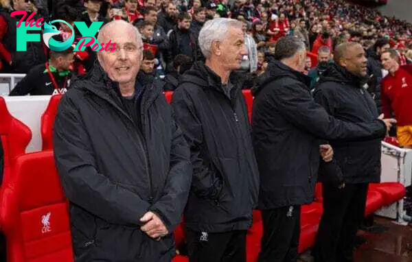 LIVERPOOL, ENGLAND - Saturday, March 23, 2024: Liverpool's manager Sven-Göran Eriksson before the LFC Foundation match between Liverpool FC Legends and Ajax FC Legends at Anfield. (Photo by David Rawcliffe/Propaganda)