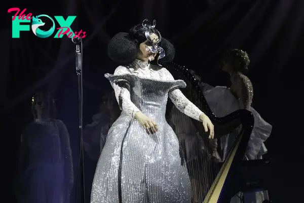 Bjork performs on stage during a concert of her tour "Cornucopia" on November 28, 2023 in Zurich, Switzerland.