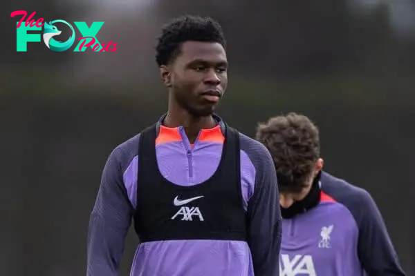 LIVERPOOL, ENGLAND - Wednesday, March 13, 2024: Liverpool's Amara Nallo during a training session at the AXA Training Centre ahead of the UEFA Europa League Round of 16 2nd Leg match between Liverpool FC and AC Sparta Praha. (Photo by David Rawcliffe/Propaganda)