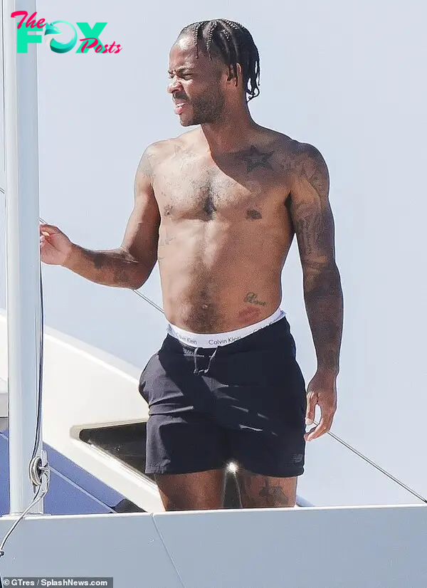 No England? No problem! Raheem Sterling makes the most of being dropped by  Gareth Southgate as shirtless Chelsea ace unwinds in Ibiza with fiancée  Paige Milian | Daily Mail Online