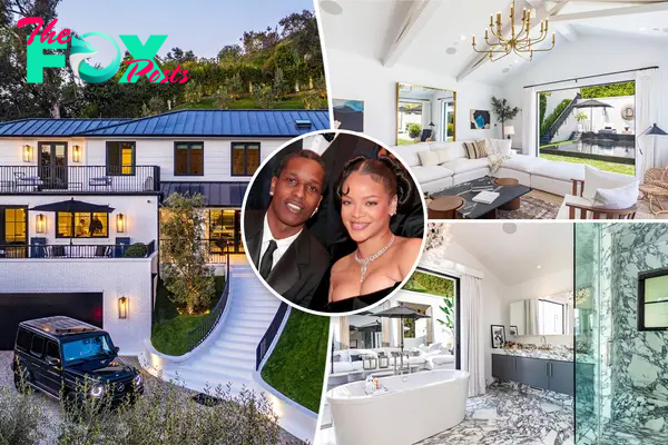 Rihanna and A$AP Rocky and their Beverly Hills mansion.