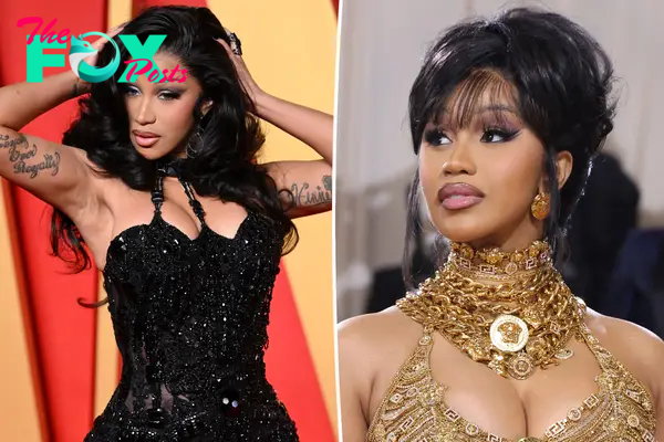 A split of two Cardi B images.