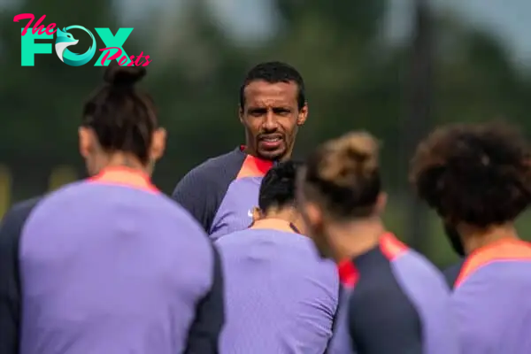 LIVERPOOL, ENGLAND - Wednesday, September 20, 2023: Liverpool's Joël Matip during a training session at the AXA Training Centre ahead of the UEFA Europa League Group E match between LASK and Liverpool FC. (Pic by Andrew Yeats/Propaganda)