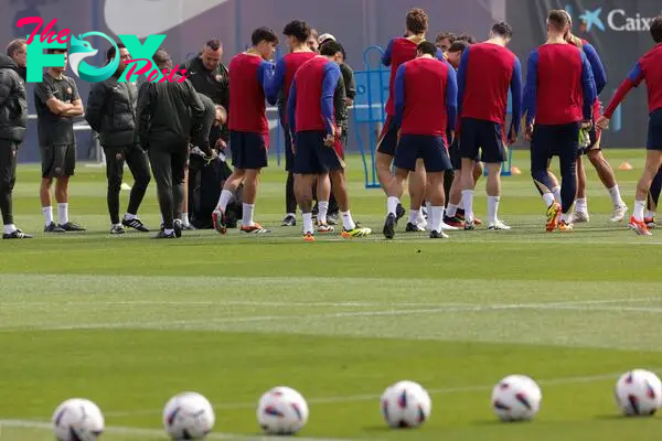 Xavi's side trained as normal ahead of his pre-match press conference.