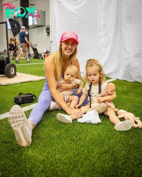 Brittany Mahomes with both their kids 