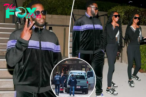 Sean "Diddy" Combs and his daughters Jessie and D'Lila.