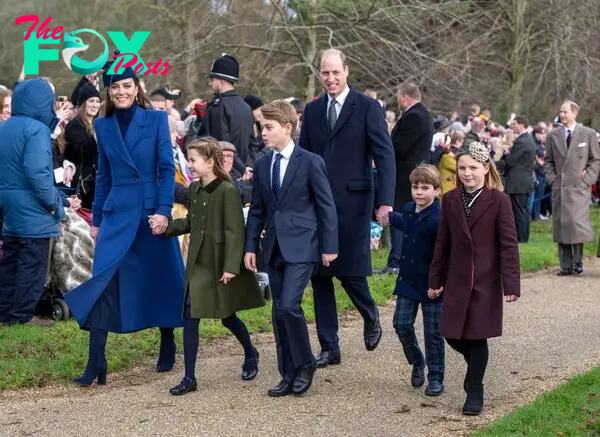 Kate Middleton with her family at her last public appearance in December.