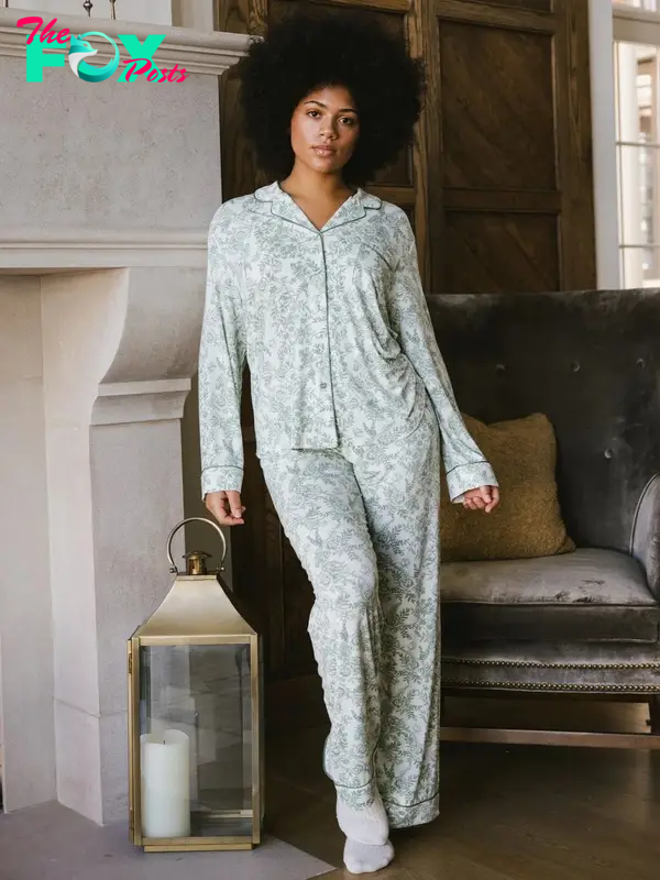 A model in pajamas