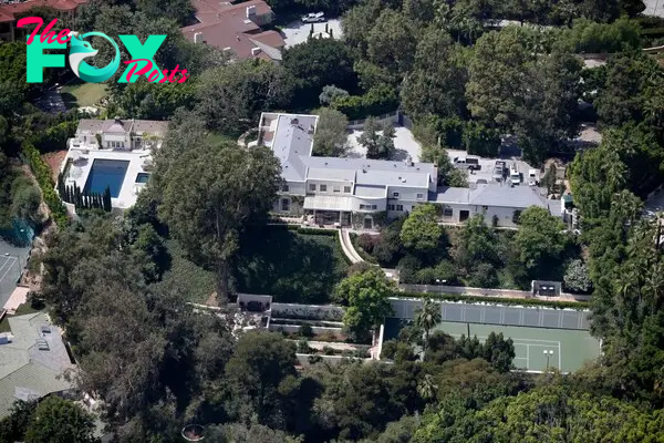 Aerial shot of homes in California.