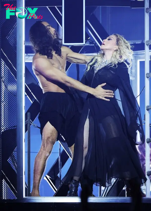 Madonna performing on stage