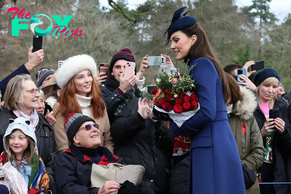 Kate Middleton greeting fans.