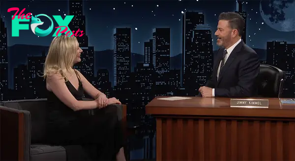 Jimmy Kimmel talking to Kristen Dunst