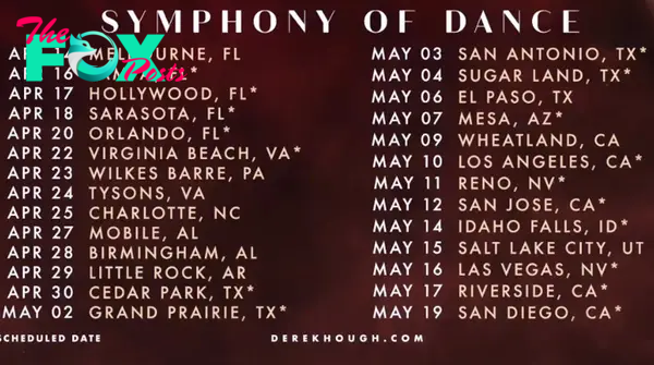 The Symphony of Dance tour dates.