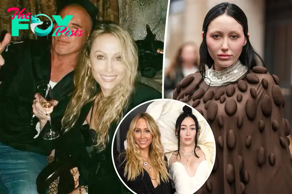 Tish Cyrus and Dominic Purcell split image with Noah Cyrus.