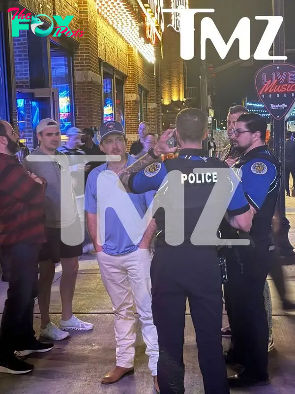 Morgan Wallen being questioned by police