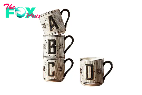 Monogrammed tile mugs