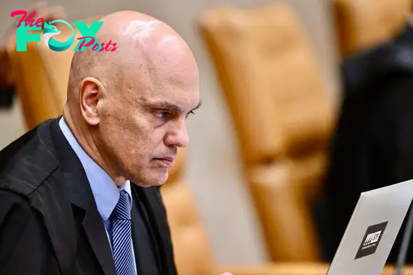 Brazilian Supreme Court judge Alexandre de Moraes attends a trial at the Supreme Court plenary that resumed hearings in the closely watched case on whether to restrict native peoples' rights to claim their ancestral lands, in Brasilia on Sept. 20, 2023.