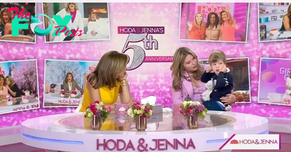 Hoda Kotb and Jenna Bush Hager sitting with Hal Hager on "Today"