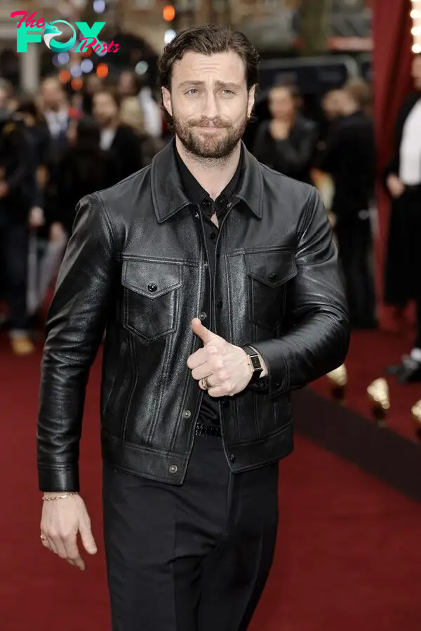 Aaron Taylor-Johnson attends the world premiere of "Back To Black" at the Odeon Luxe Leicester Square in London.