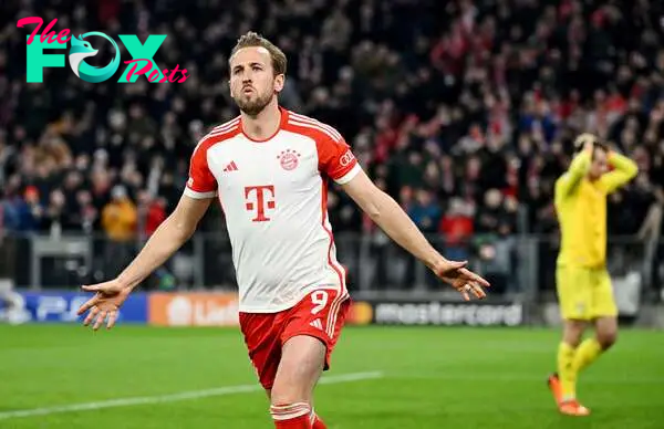 Soccer Football - Champions League - Round of 16 - Second Leg - Bayern Munich v Lazio - Allianz Arena, Munich, Germany - March 5, 2024 Bayern Munich's Harry Kane celebrates scoring their first goal REUTERS/Angelika Warmuth     TPX IMAGES OF THE DAY