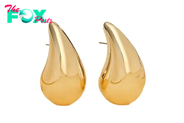 Large gold drop earrings