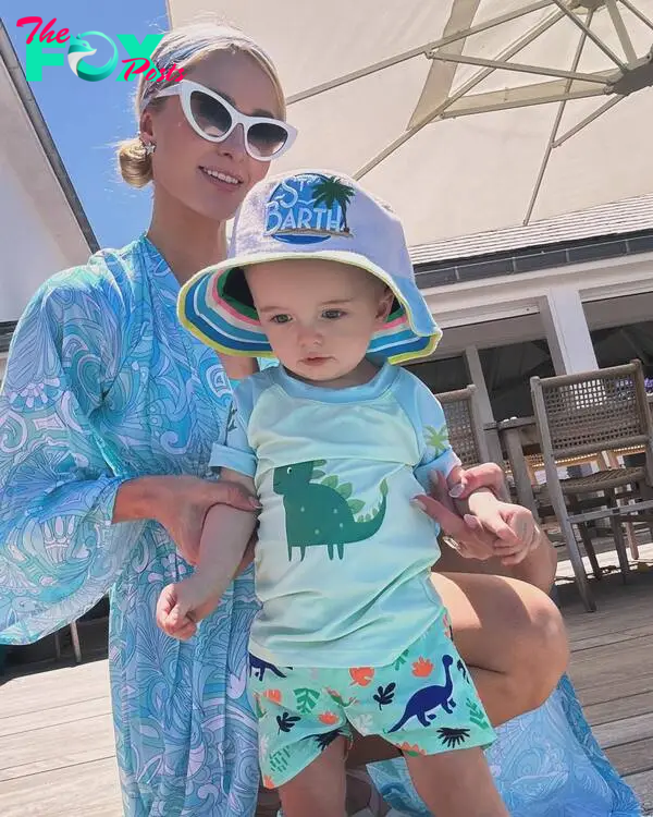 Paris Hilton and her son Phoenix
