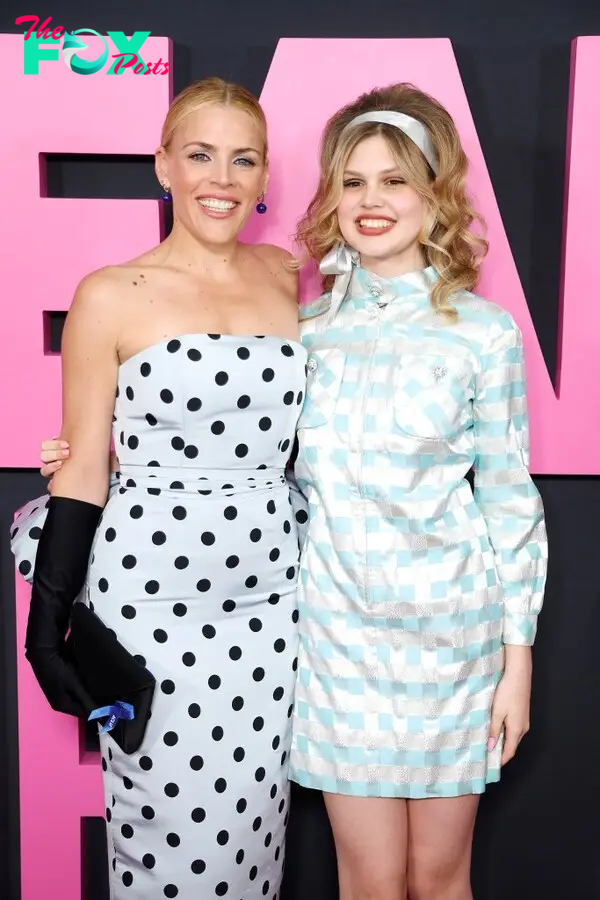 Busy Philipps and daughter Birdie Silverstein attend the "Mean Girls" New York premier in 50s inspired outfits. 